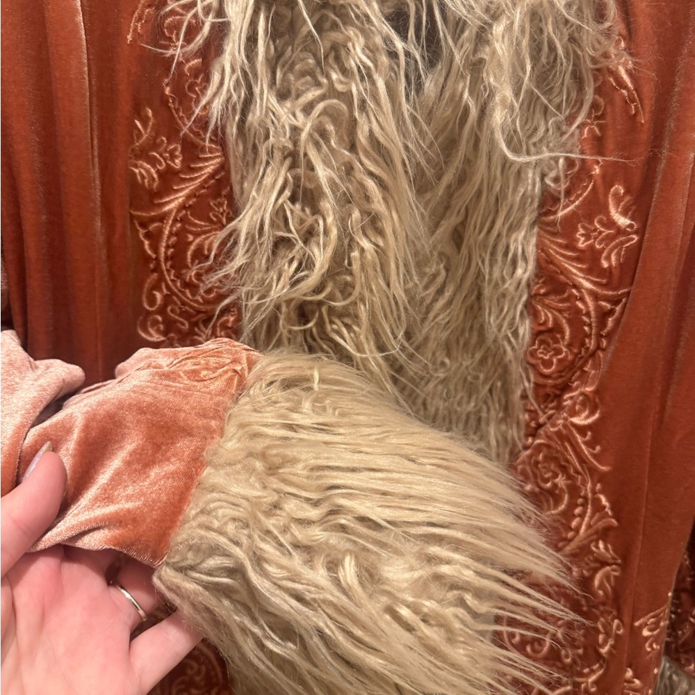 Free People Rust and Beige Teddy Jacket - Picture 2 of 7